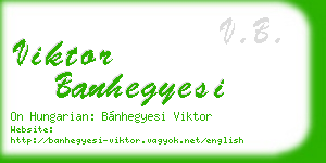 viktor banhegyesi business card