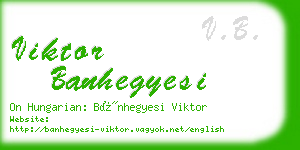 viktor banhegyesi business card